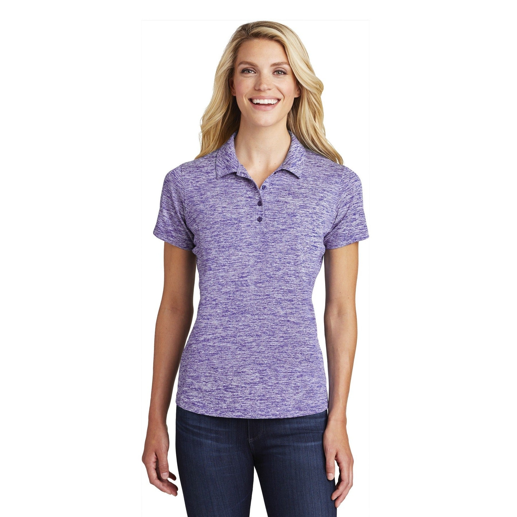 Sport-Tek-Sport-Tek ® Women's PosiCharge ® Electric Heather Polo. LST590-MedTech-5